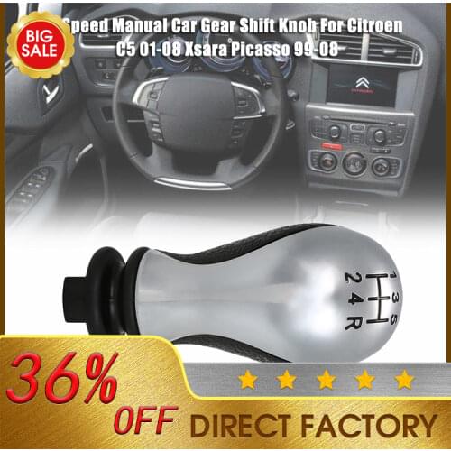 Car Accessories Car Gear Shift Knob 5 Speed Gear Stick Shifter Lever Head Manual for Citroen C5 01-08 Xsara Picasso 99-08