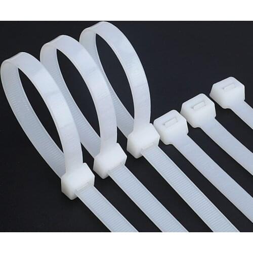 20Pcs 10*400 to 10*1500 Self-Locking Cable Ties Black Plastic Nylon Zipper Wraps Strap Fastening Fixing Ring White