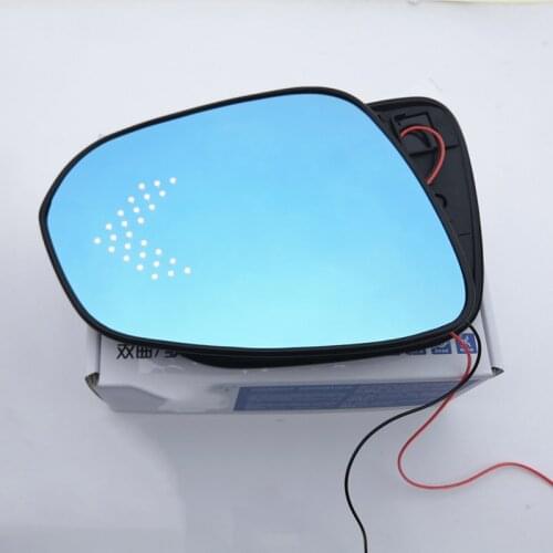 Blue Wing Mirror Glass Heated Angle Wide Glare Proof LED Turn Signal Lamp for Toyota Fortuner NOAH VOXY 80 2014 2015 2016 2017