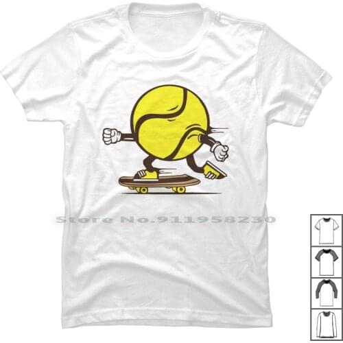 Tennis Ball Skater Skateboard T Shirt 100% Cotton Skateboard Cartoon Skater Skate Board Movie Comic Tage Skat Boar Game Enni