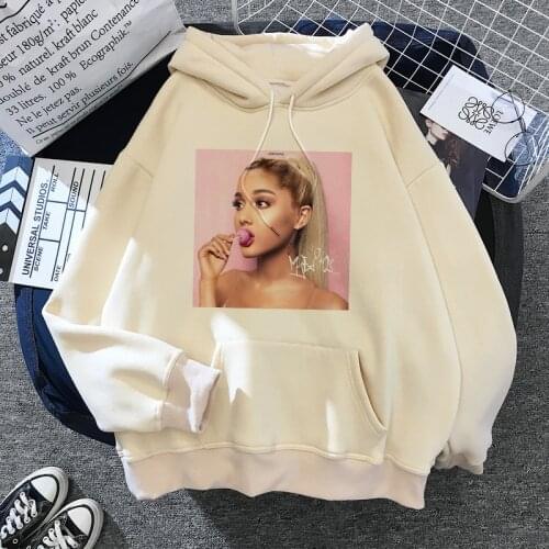 Ariana Grande Hoodie Oversized Sweatshirts Women Hoodies Street Hip Hop Harajuku Graphic Pullovers Hood Ulzzang White Hoodie