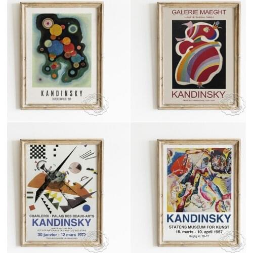 Wassily Kandinsky Orange Abstract Art Prints Poster, Deepened Impulse Canvas Painting, Tableau A La Tache Rouge Wall Home Decor