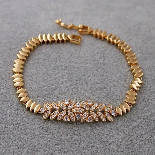 Jewelry accessories fashion accessories Gold bracelets for womens Wedding anniversary birthday gift white stone zircon Gi