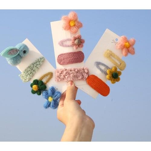 New Arrival 1Pc Colored Plush Flower Hairpin Female Headdress Girl Side Clip Hairpin Accessories Barrettes
