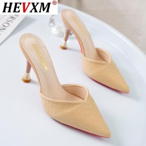 Women Pumps High Heels Ladies Shoes Woman Slides Fashion Big Large Plus Size Female Black Slippers Women Mules Shoes For Woman