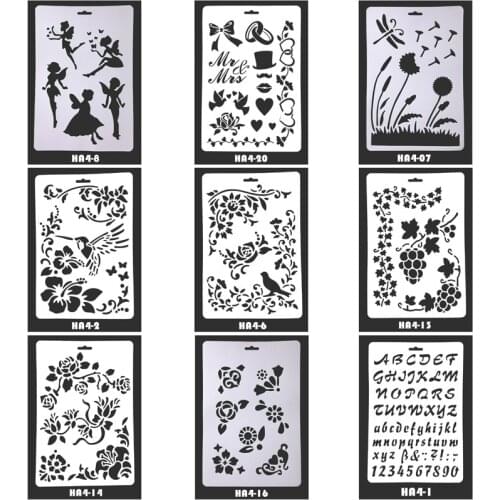 1Pc Drawing Stencil School Education Hollow Template Children Painting Template Craft Design DIY Handmade Photo Album Decor