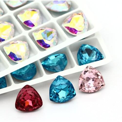12mm Sewing Garments Rhinestones AB Color Art Crafts Crystals K9 Glass Strass Pointback Wedding Dresses Decorations Stones