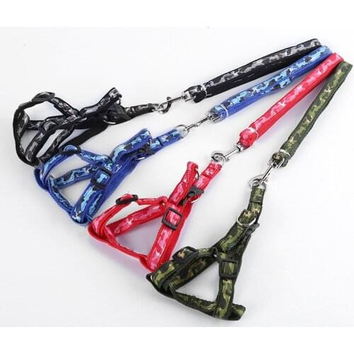 25PCS / LOT Dog Camouflage Leash Chest Straps Comfortable Breathable Traction Belt Strong Durable Dog Chain