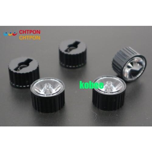 50x 1W 3W Power Lens 20mm Diameter Optical PMMA With White/Black Holder Angle 5 10 15 30 45 60 90 120 Degree LED Lens