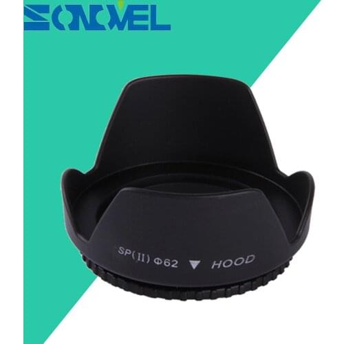 62mm Screw-In Flower Lens Hood For Sony A7 A7II A7R A7S A7RII A7SII A77II A9 With Sony FE 90mm f/2.8 Lens