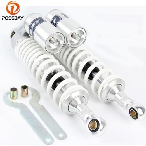POSSBAY Black 340mm Motorcycle Air Shock Absorber Rear Suspension Scooter Accessory for Honda Kawasaki Adjustable Schokdemper