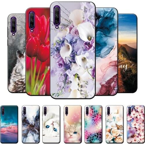 For Huawei Y9s Case Huawei Y9s Bumper 6.59 inch Soft TPU Silicone Cover For Huawei Y9s Cases Cute Cat Wolf Buteerfly Back Cover