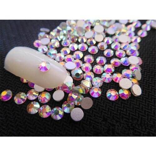 DIY Diamond Manicure Nail Art Rhinestones&Decorations Gems Mix Sizes Flat Back Round Glass Colorful Stones Crystal Personality