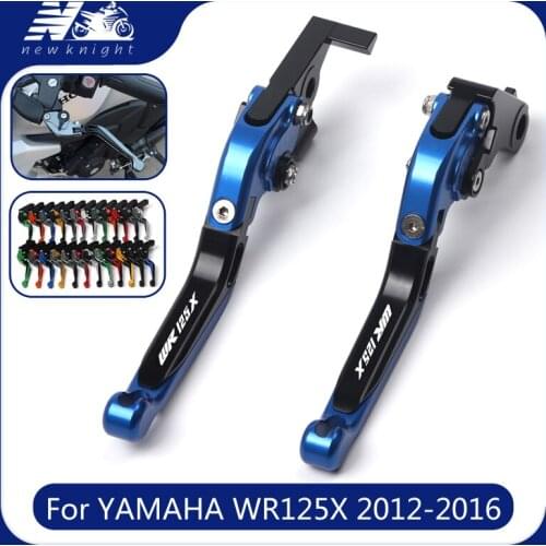 For Yamaha WR125X WR 125X 2012-2016 2015 2014 2013 Laser Logo Motorcycle CNC Brake Clutch Levers Adjustable Extendable Foldable