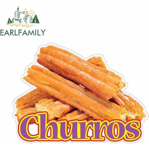 EARLFAMILY 13cm x 9.6cm for Churros Concession Restaurant Food Car Stickers Vinyl JDM Waterproof RV VAN Fine Decal 3D Graphics