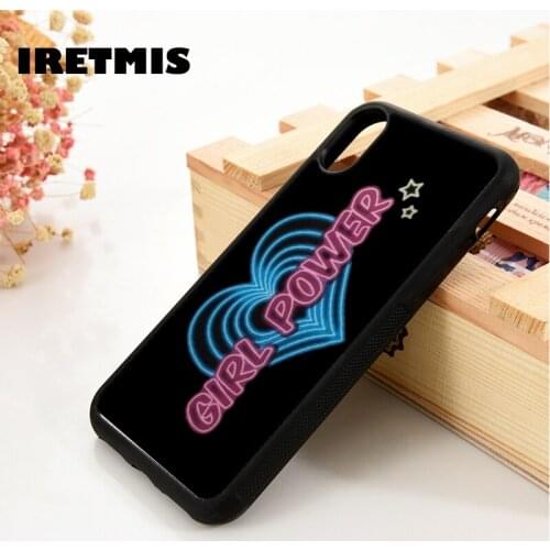 Iretmis 5 5S SE 6 6S Soft TPU Silicone Rubber phone case cover for iPhone 7 8 plus X Xs 11 Pro Max XR Girl Power