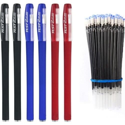 0.5 mm Needle tip Stationery pens Black red blue ballpoint pen School & office gel ink refills set