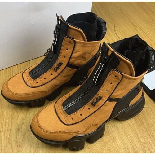Classic Fashion New Mens Boots All-match Handsome Short Boots British Style Retro Leisure Shoes Non-slip Thick Bottom Trendy