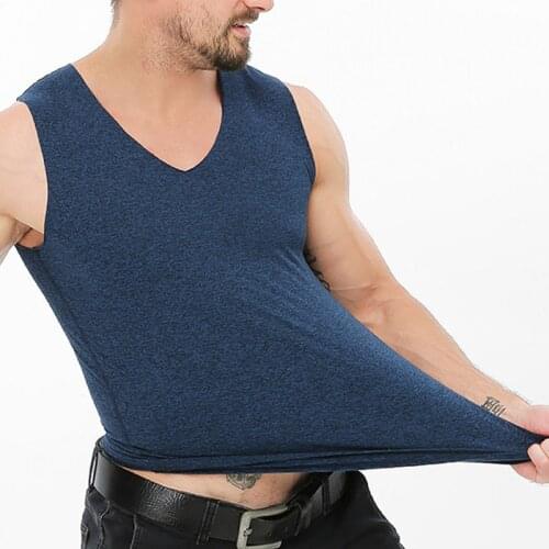 Men Winter Tank Tops Underwear Mens Undershirt V neck Sleeveless T-Shirts Male Bodyshaper Fitness Vest Singlets Men MY301