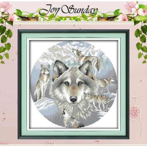 Spirit of the Wolf Counted Cross Stitch 11 14CT Cross Stitch Set Wholesale Animal Cross-stitch Kits Embroidery Needlework