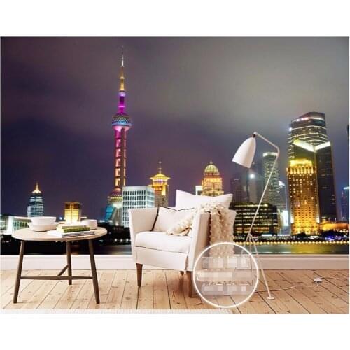 3d room wallpaper custom mural Shanghai Oriental pearl tower city decoration painting 3d wall murals wallpaper for walls 3 d