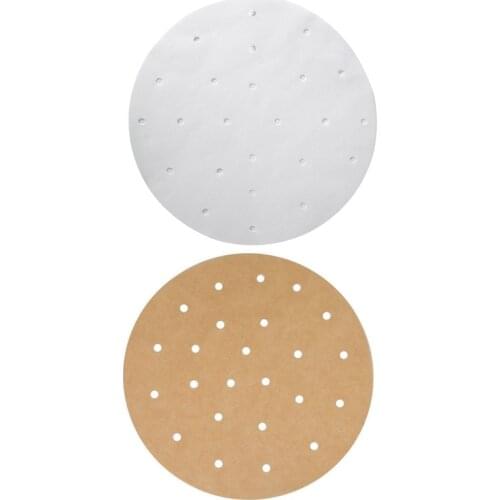 HAEGER 200Pcs Unbleached Air Fryer Liners, Bamboo Steamer Liners,Silicone Oil Paper Rounds Perfect For 5.3 & 5.8 QT Air Fryers/B