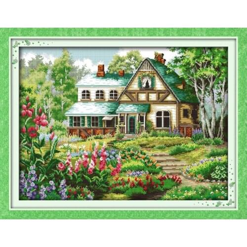 Leisurely house cross stitch kit 18ct 14ct 11ct count printed canvas stitching embroidery DIY handmade needlework