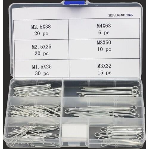 New 110pc Large Size Steel Cotter Pin Key Assortment Different Sizes & Lengths
