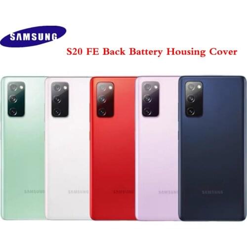 Original Samsung Galaxy S20FE G780F Back Housing Battery Replace Cover S20 FE S20Lite Rear Door Repair Panel & Camera Glass Lens