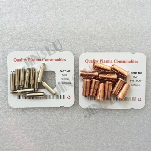 S45 Trafimet Plasma Cutting Torch Consumables Parts Tip PD0103-09 & Electrode PR0106 20PCS