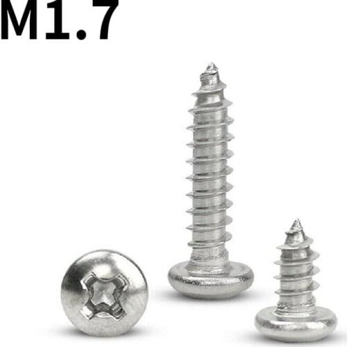 Nickel-plated Cross Round Head Tapping Screw Pan Head Tapping Screw M1.7