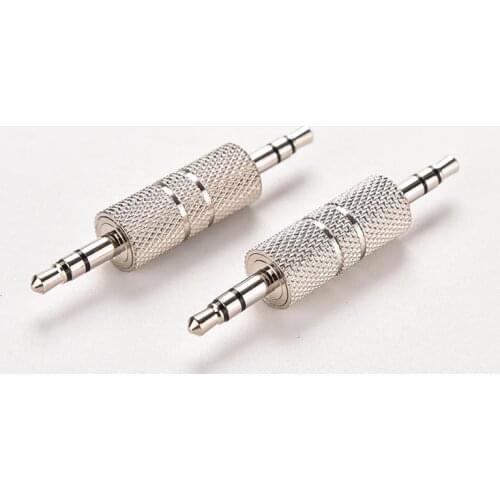 Sliver 3.5mm Stereo Male to Male Audio Jack Plug Headphone Adapter Jack Coupler Connector 1PC