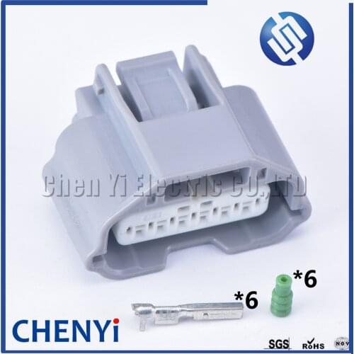 Gray 1 Sets 6 Pin YAZAKI 0.6mm female Waterproof Automotive Connector Sensor Plug For Honda Nissan Toyota 7287-3839-40