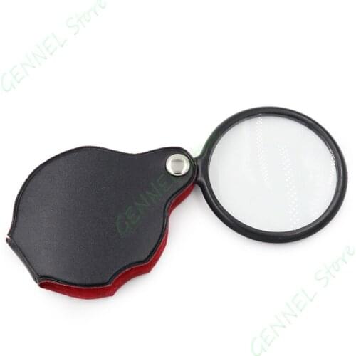 10pcs /lot Foldable 8X 46mm Magnifying Glass Magnifier Jewelry Reading Pocket Loupe Gift