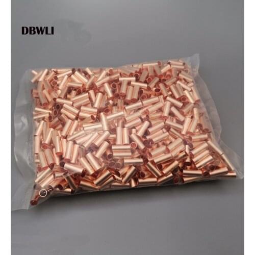 1000PCS 6mm2 GT-6 φ4 mm Copper connecting pipe wire joint small copper tube Copper Connection Tube Wire Connector
