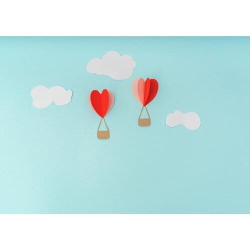 Paper Cuttings Hot air balloon Cloud Heart Photography Backdrop Vinyl Background for Chirdren Baby Shower Photocall Photo Studio