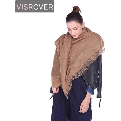 VISROVER 2019 new solid women winter scarf cashmere scarves lady winter warm shawls wrap pashmina female hijab scarf for women