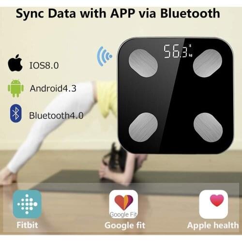 WIFI Body Fat Scale LCD Display Electronic Steelyard Weight BMI Muscle Visceral Body Scales Toughened Glass Accurate Scales NEW