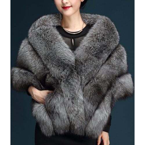 Ladies shawl imitation fox fur shawl ladies wear wedding scarf winter warm noble temperament scarf environmental collar F2