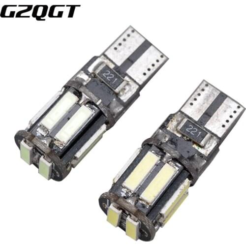 1X Car LED T10 Canbus 10 SMD 7014 LED 7020 led 194 168 501 10SMD 10Led Error Free Light Bulbs no error auto lamp White DC 12V