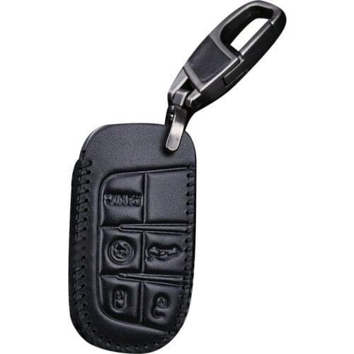 1 Pcs Key Case With Keychain Button Cover Car Key Fob For Jeep Cherokee Chrysler Dodge Durango