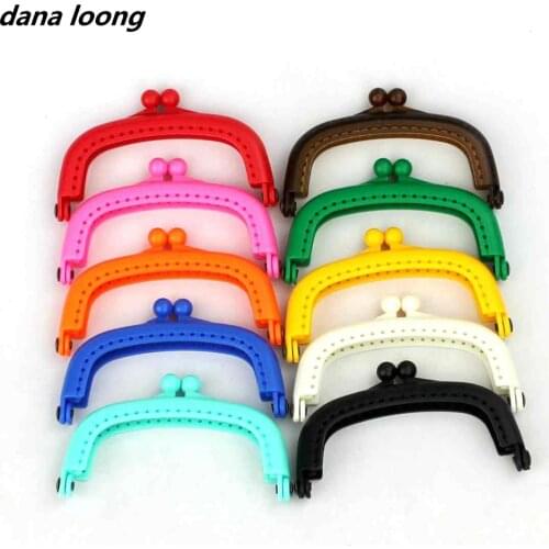 1 Piece 8.5 CM Candy Color Arc Resin Plastic Purse Frame With Hole Kiss Clasp Lock DIY Bag Accessories