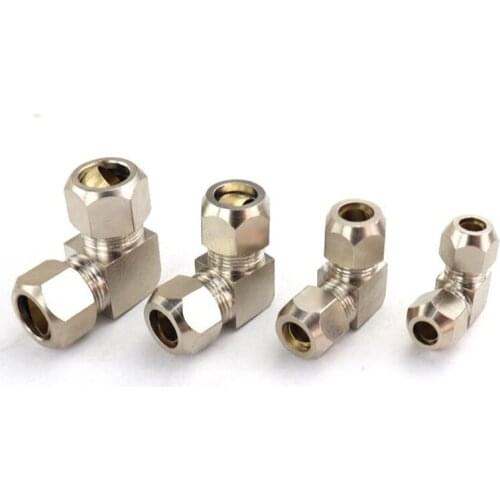 1 pc pneumatic PV4-16mm Copper pipe 8mm hard tube direct head middle ferrule right angle elbow quick screw quick connector