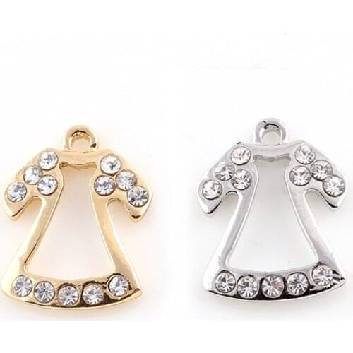 10pcs/lot Dress Rhinestone Dangle Handmade Charms Pendant DIY for Bracelet Necklace Bag