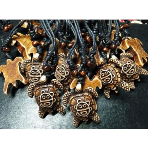FREE SHIPPING 16 pcs Cool Carving Turtle Longevity Fashion Biker Necklace