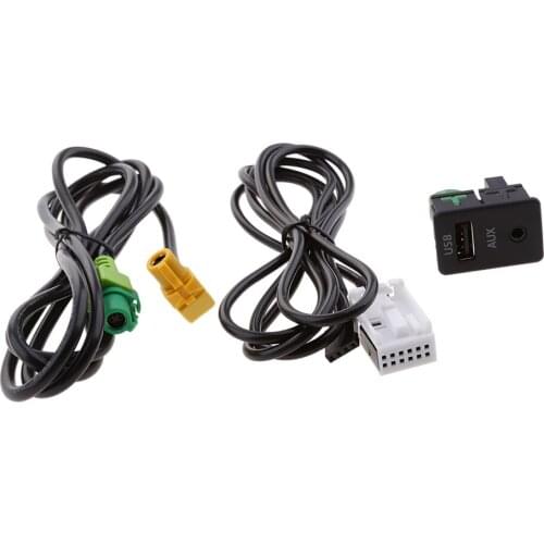 Car Speaker Interface USB and 3.5mm Aux Audio Input Adapter for VW Passat CC