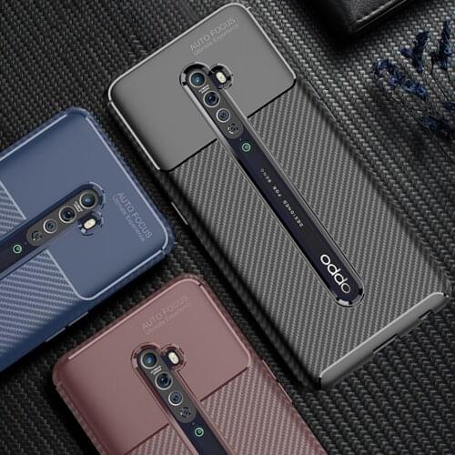 Bumper For OPPO Reno 2 Case Luxury Carbon Fiber Soft TPU Silicone Case for OPPO Reno 2Z cover for OPPO Reno 2 Capa
