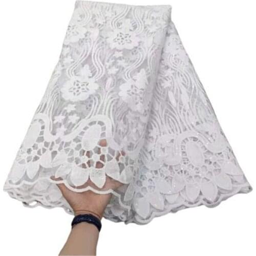 White Sequin African French Net Lace Fabric 2021 High Quality Tulle Mesh Lace Bridal Nigerian Wedding Dress Lace For Woman