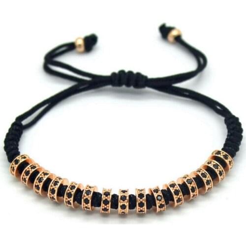 Hot Anil Arjandas Macrame Bracelet Men, Micro Pave Black CZ Stoppers Beads Braided Macrame Bracelet For Men Women