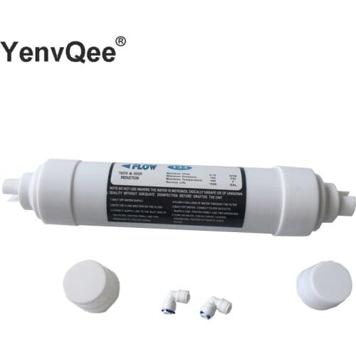 Quick connect 10 Inch T33 with 2pcs fitting Water Purifier INLINE COCONUT Carbon Post WATER FILTER cartridge REVERSE OSMOSIS